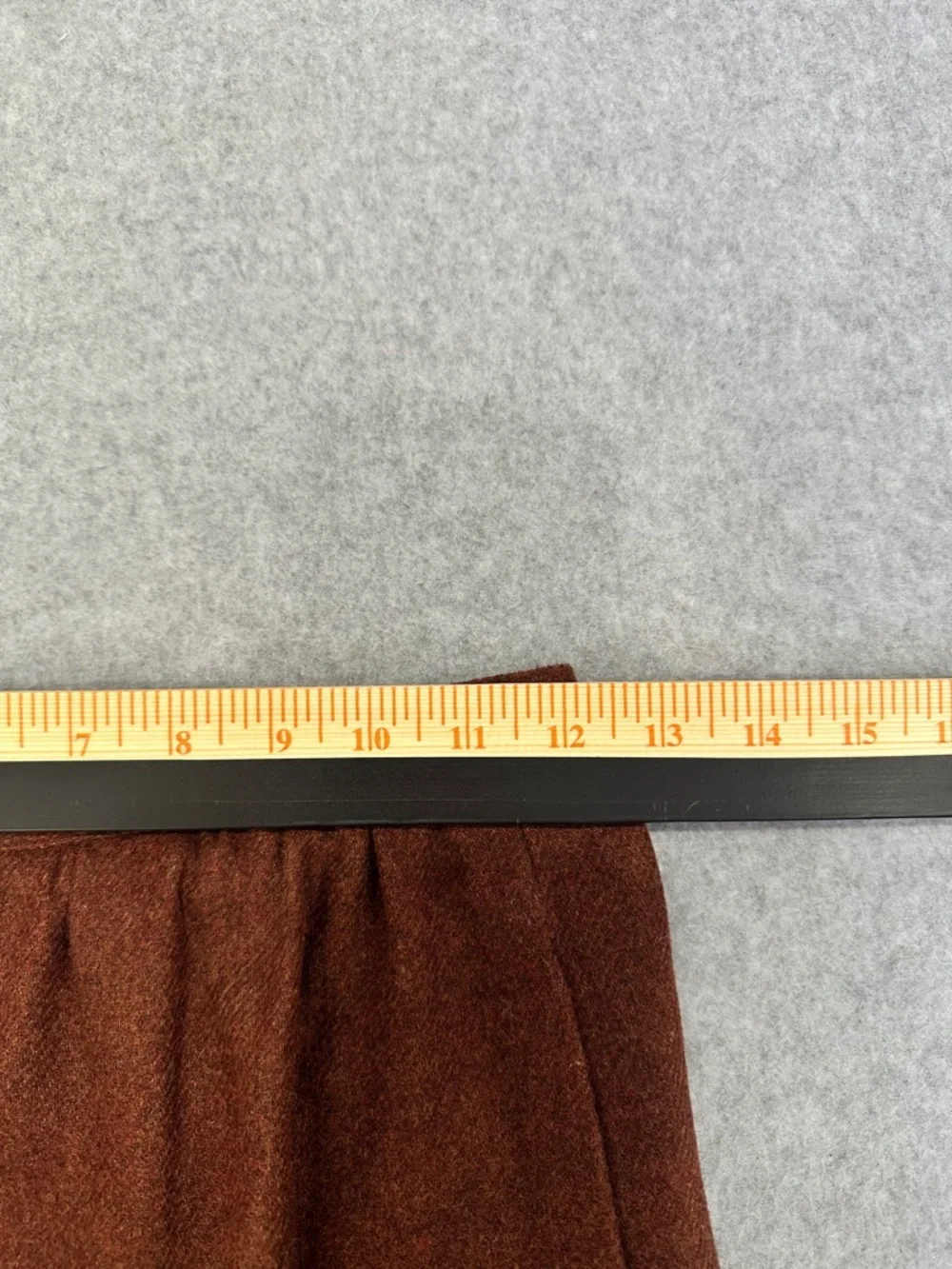Vintage Wool Brown Midi Pencil Skirt